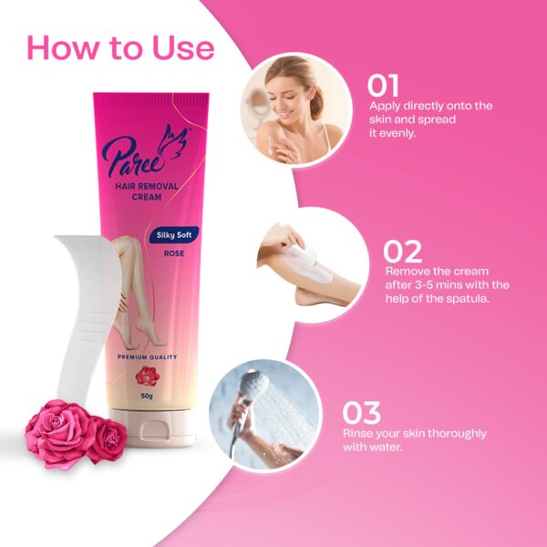 Paree Women Hair Removal Cream Silky Soft With Rose