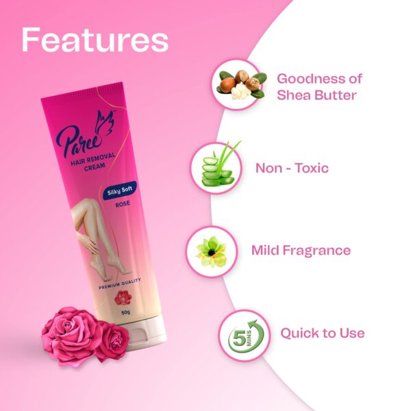 Paree Women Hair Removal Cream Silky Soft With Rose